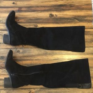 Steve Madden Black Suede Over the Knee Boots